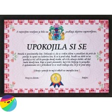 Certifikat - Za upokojenko